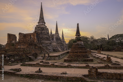 Pagoda at Wat Phra Sri Sanphet Temple is world heritage, Ayuttha