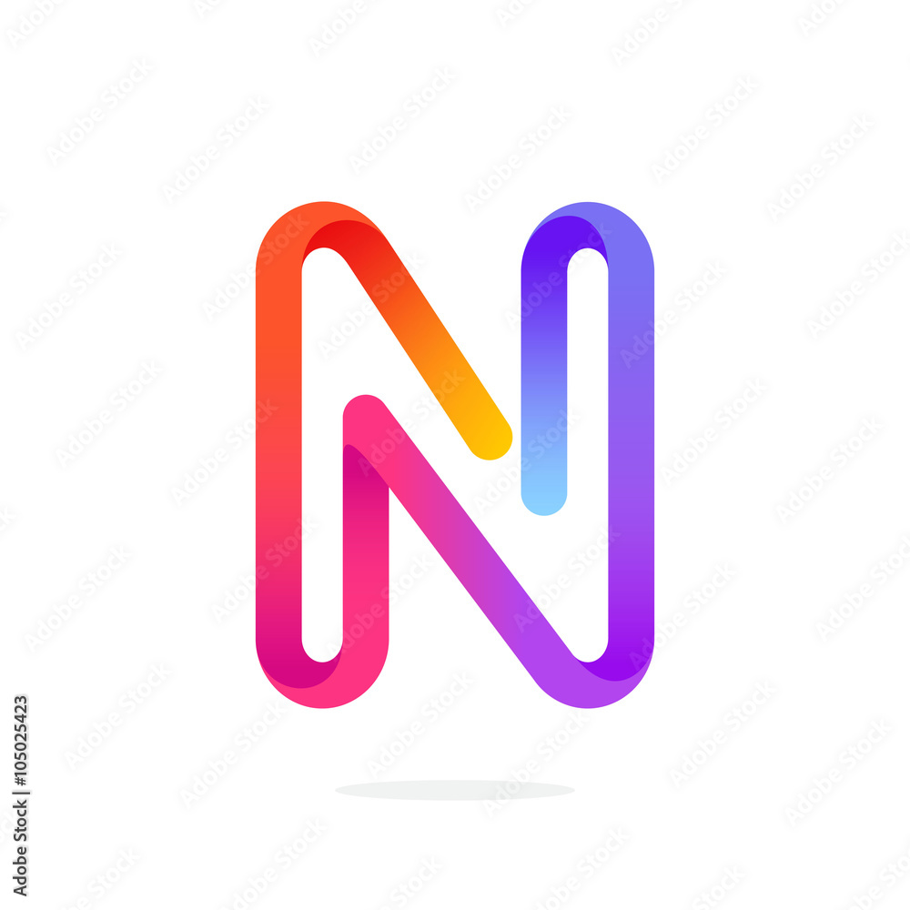 N letter colorful logo. N letter colorful logo.