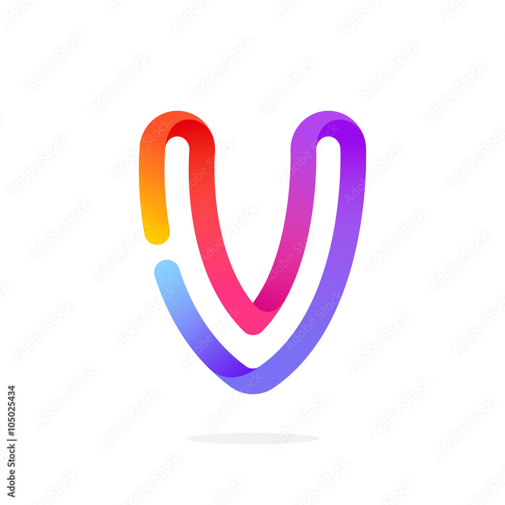 V letter colorful logo. V letter colorful logo.