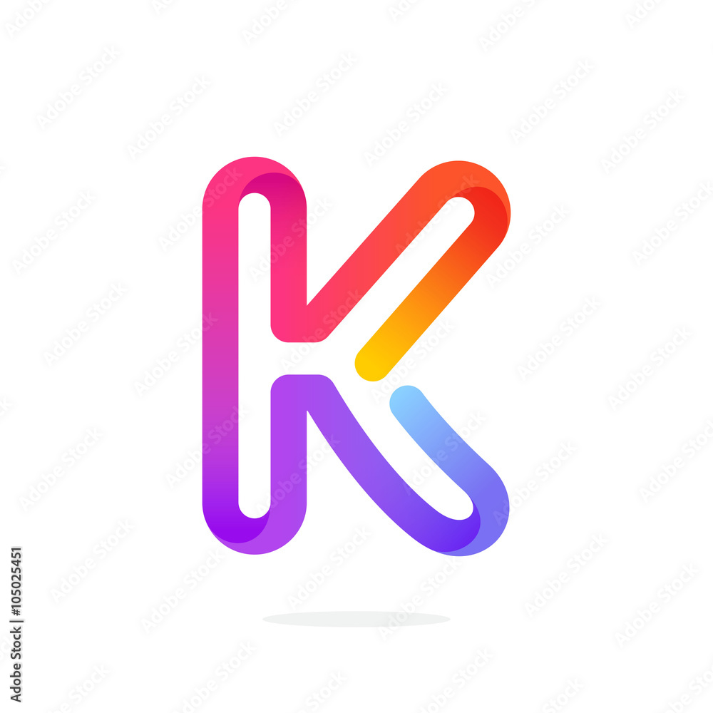K letter colorful logo. K letter colorful logo.