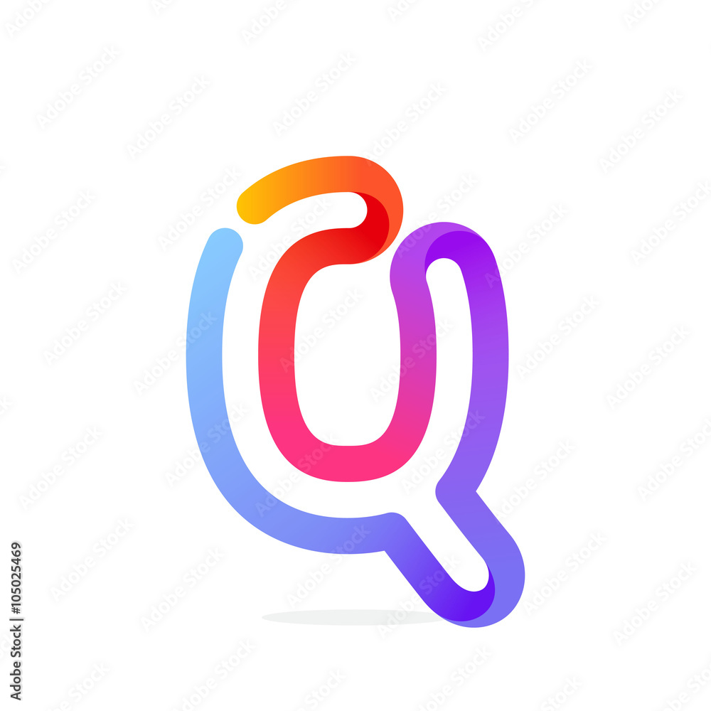 Q letter colorful logo. Q letter colorful logo.