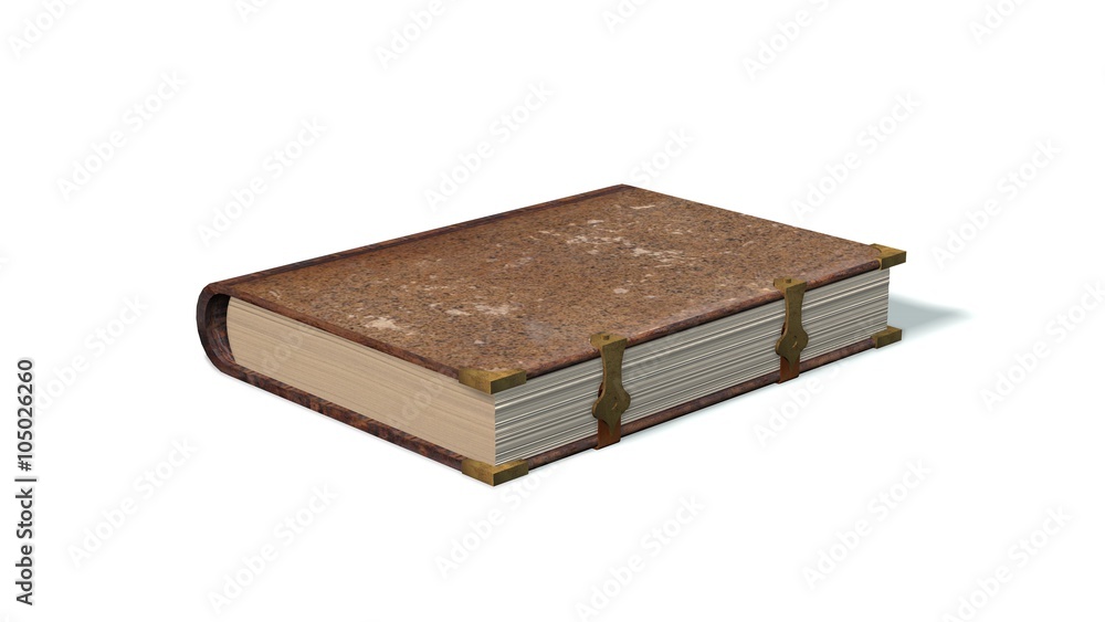 old book with metal claps isolated on white old book with metal claps isolated on white