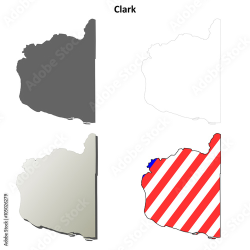 Clark County, Washington outline map set
