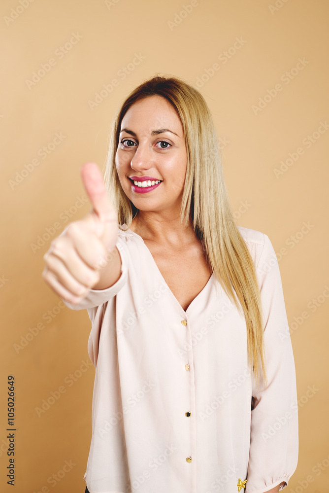 Attractive young blonde woman is happy Attractive young blonde woman is happy