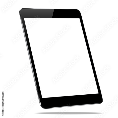 mockup black tablet isolated on white vector design photo