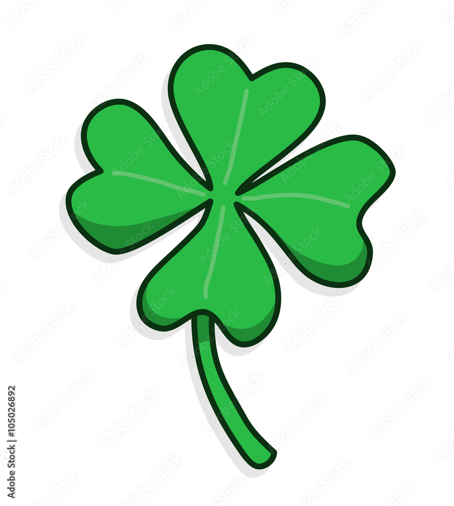 Shamrock, a hand drawn vector illustration of a shamrock (clover), the clover and the shadow backdrop are on separate group for easy editing. Shamrock, a hand drawn vector illustration of a shamrock (clover), the clover and the shadow backdrop are on separate group for easy editing.