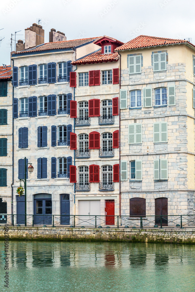 Colorful Shutters of Typical Old Homes, Bayonne