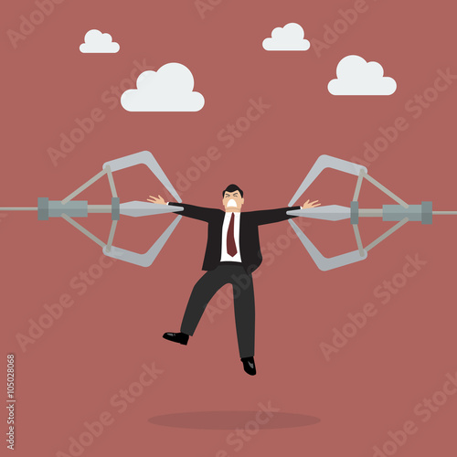 Robotic claws are tearing businessman apart