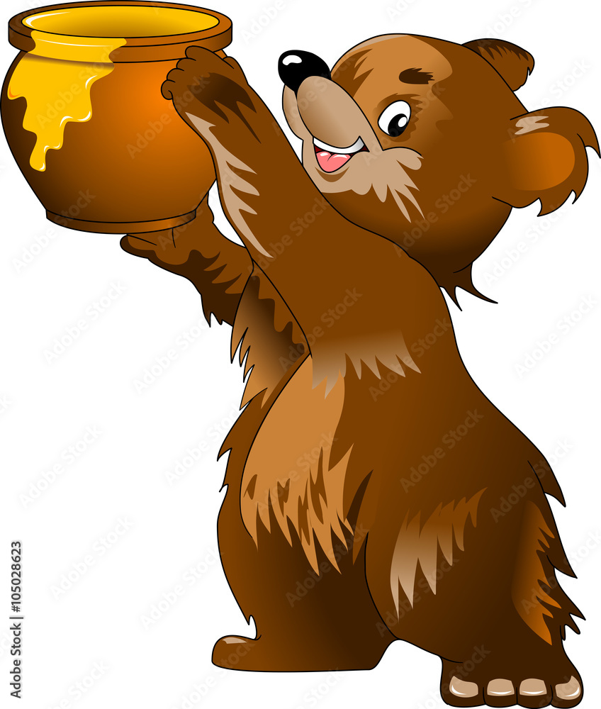 Fototapeta premium Bear and honey