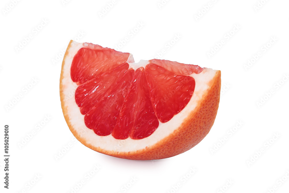 Fresh Pink Grapefruit Isolated On White Fresh Pink Grapefruit Isolated On White