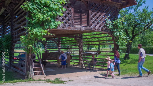 A traditional wooden hay-rack  photo