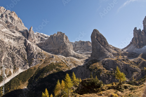 Dolomites, Italy  / The Dolomites  are a mountain range located in northeastern Italy.  © vkhom68