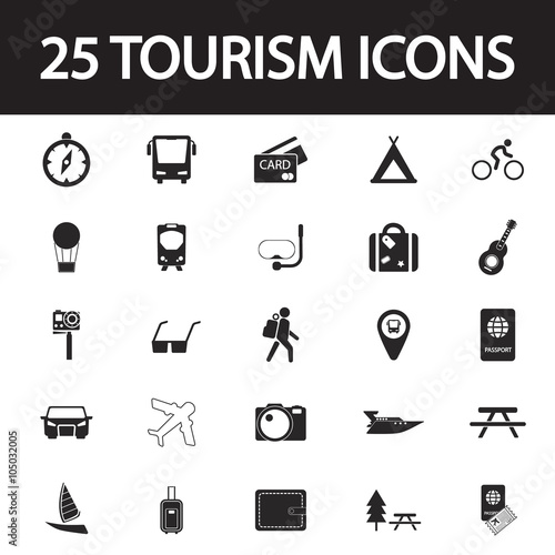 travel and tourism icon set
