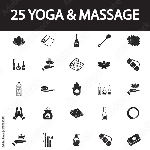 yoga and massage icon set