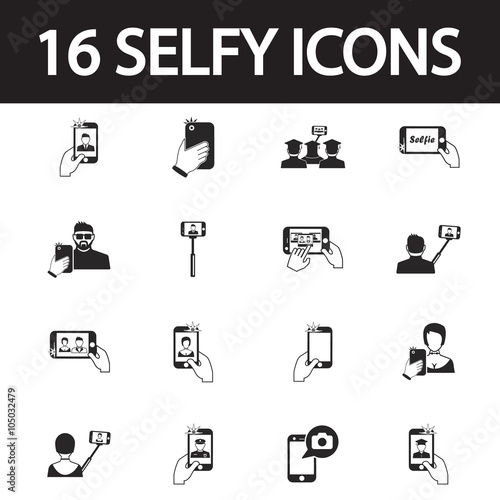 Selfie set icon