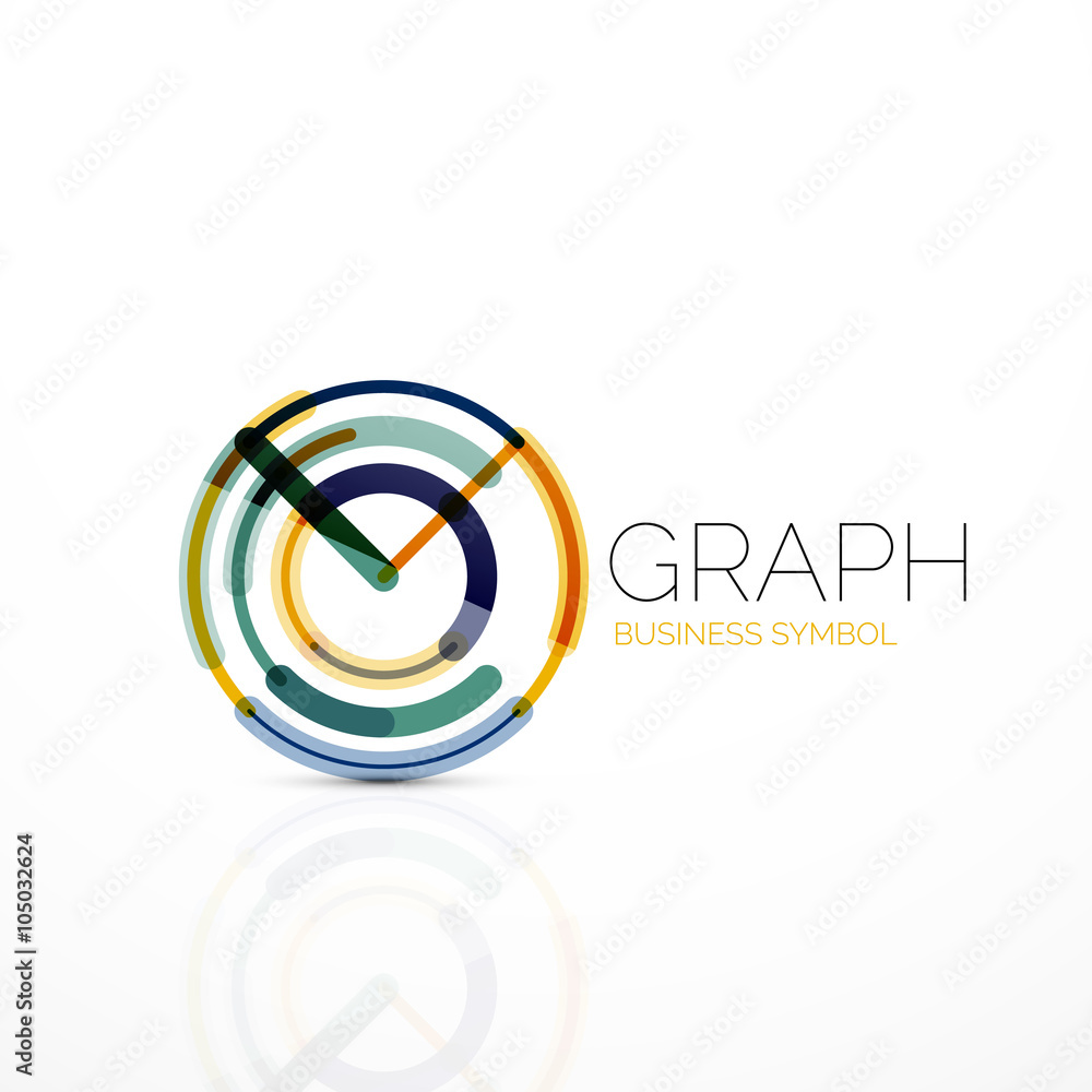 Abstract logo idea, linear chart or graph business icon. Creative vector logotype design template Abstract logo idea, linear chart or graph business icon. Creative vector logotype design template