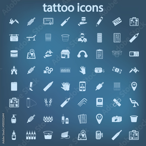 tattoo studio icon set