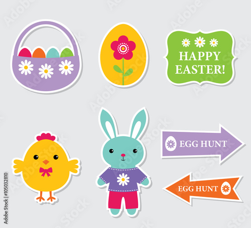 Easter stickers set