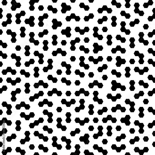 Hexagons | Seamless Pattern | Random | Black-and-White