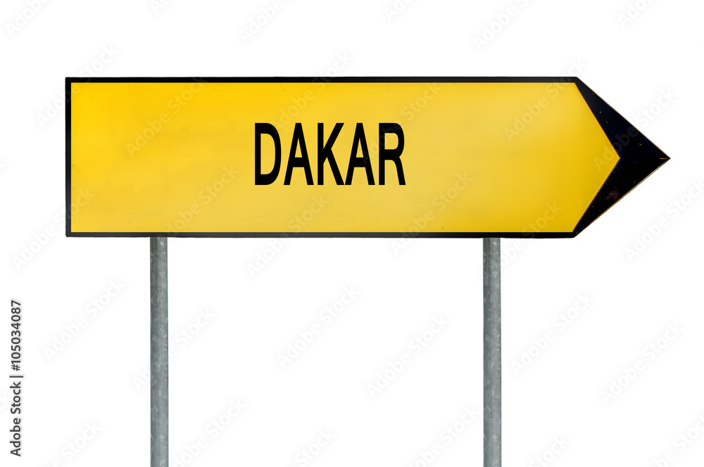 Yellow street concept sign Dakar isolated on white Yellow street concept sign Dakar isolated on white