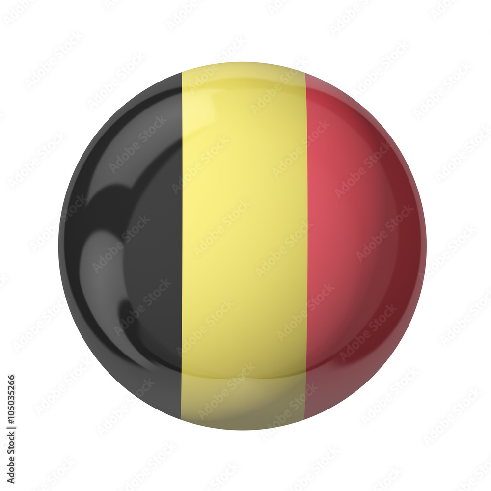 Fototapeta premium Belgium flag, glassy ball