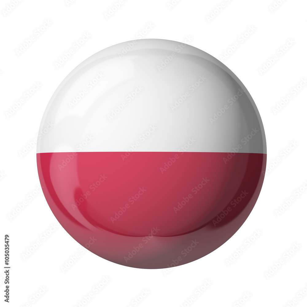 Poland flag, glassy ball Poland flag, glassy ball