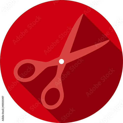 Flat Icon Scissors Red 