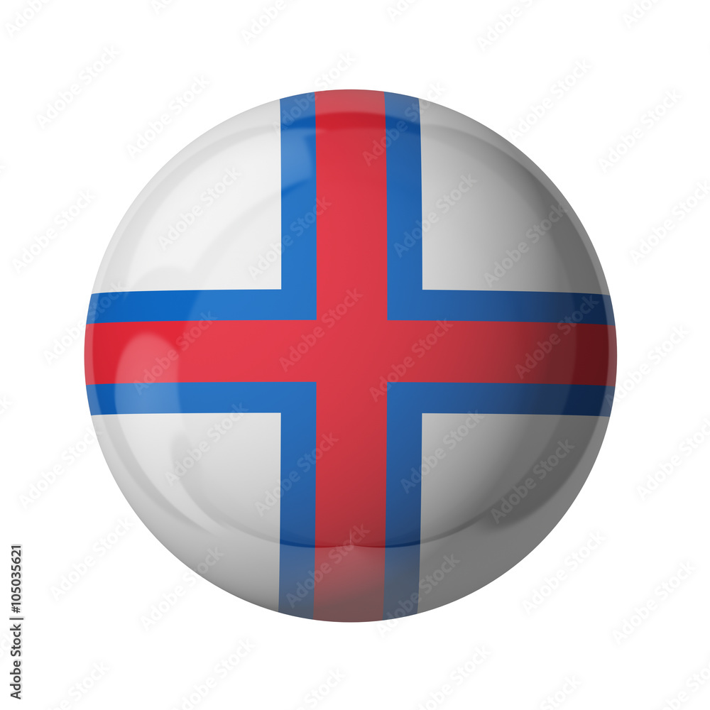 Fototapeta premium Faroe Islands flag, glassy ball