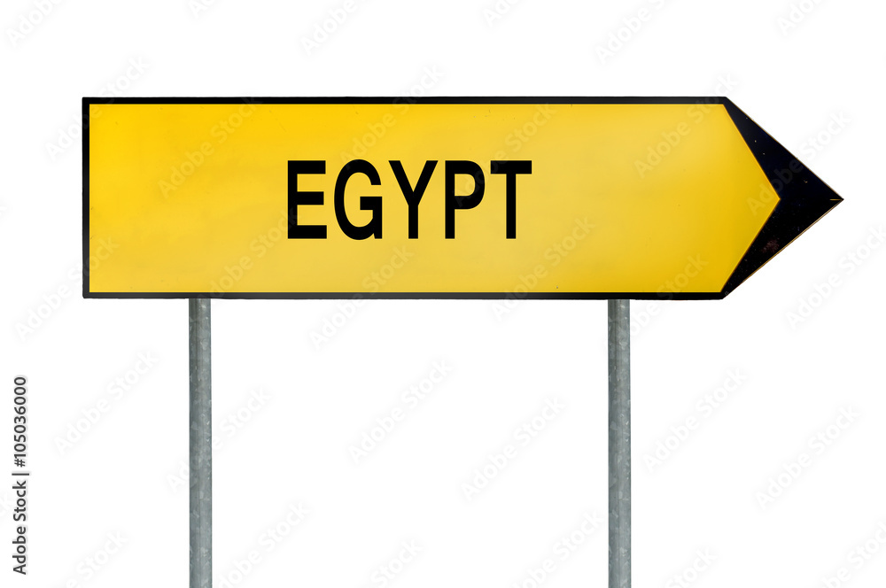 Yellow street concept sign Egypt city isolated on white Yellow street concept sign Egypt city isolated on white