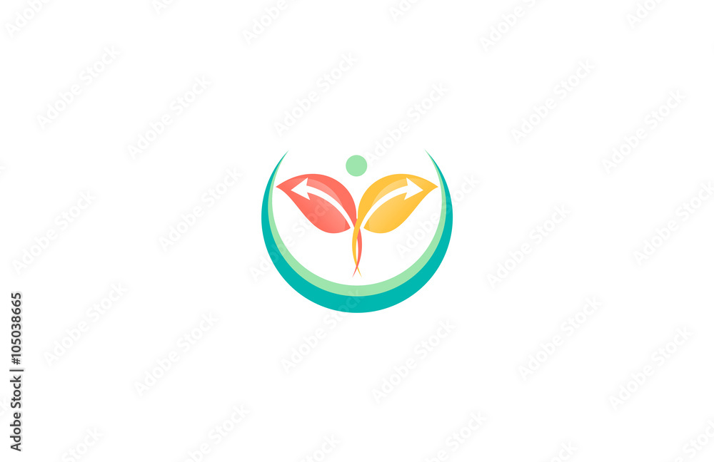 leaf human abstract logo leaf human abstract logo