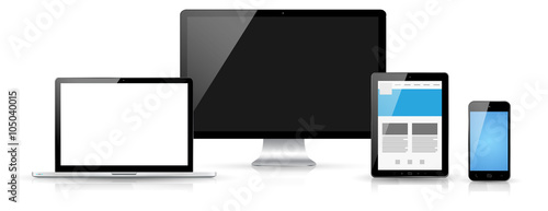 Modern digital tech device collection
