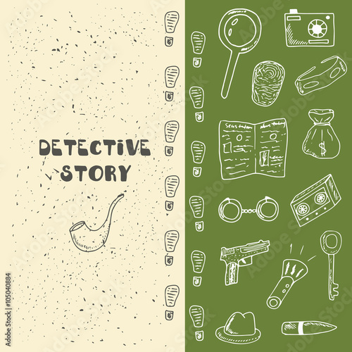 Doodle detective objects collection