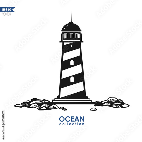 vector lighthouse illustartion