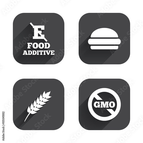 Food additive icon. Hamburger fast food sign.