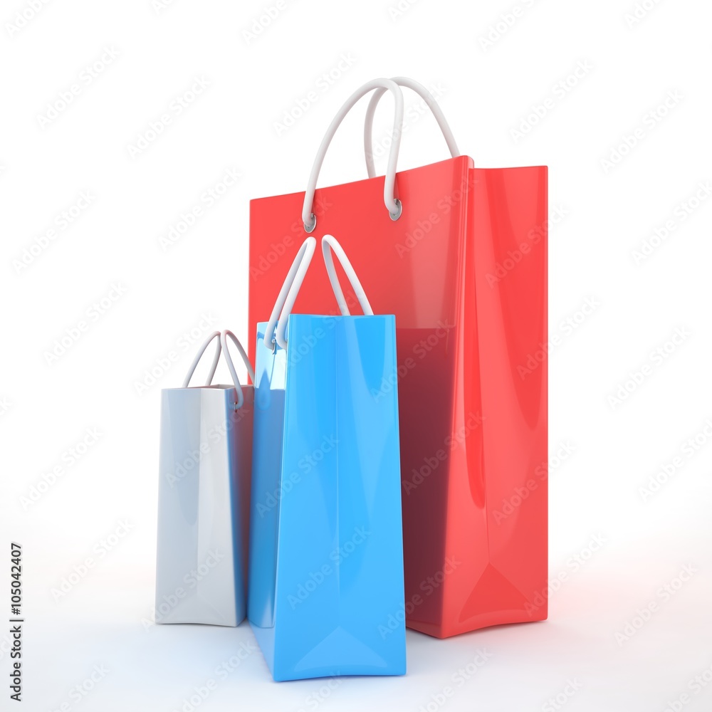 Paper Shopping Bags isolated on white background Paper Shopping Bags isolated on white background
