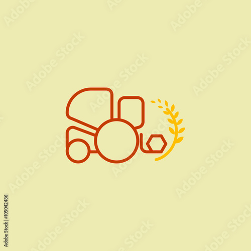Combine icons. Harvester signs. Vector symbol. Isolated logo. Harvester icons. Combine signs. Combine logos.  Harvester logos.