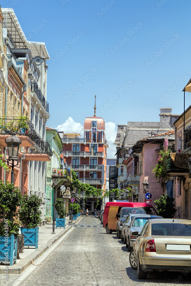 Picturesque narrow street in the Batumi