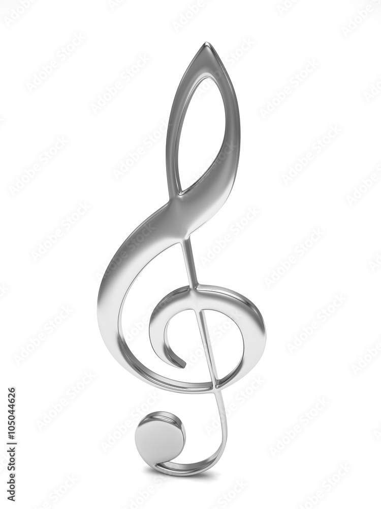 Obraz premium treble clef 3d on white