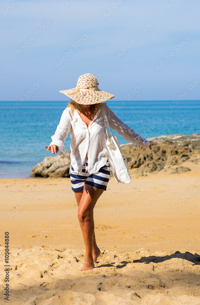  walking on the beach