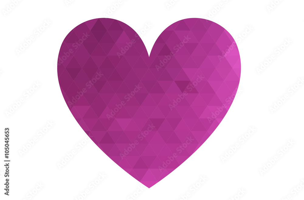 Heart in love polygonal low poly