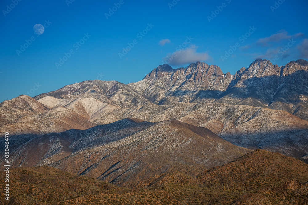 Snow covered peaks outside Phoenix, Arizona