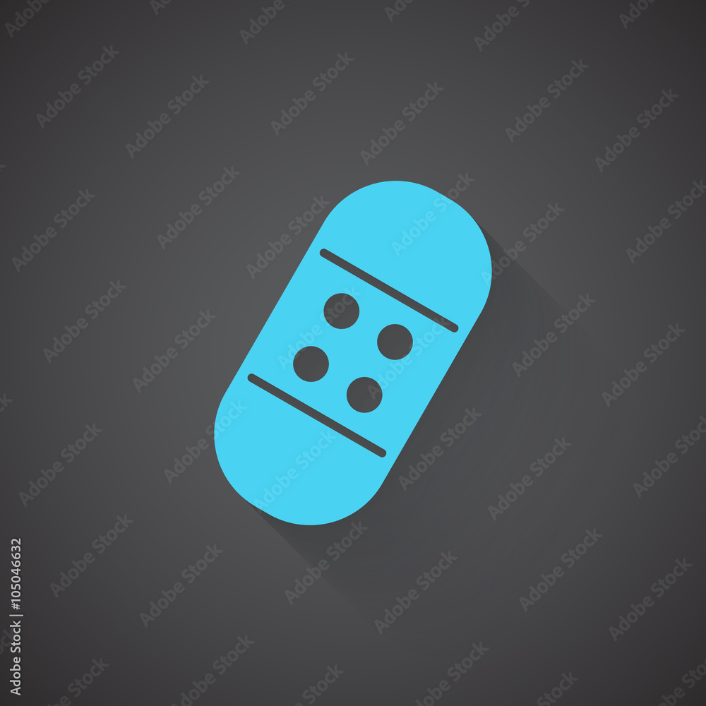 Flat Adhesive Bandage web app icon on dark background Flat Adhesive Bandage web app icon on dark background