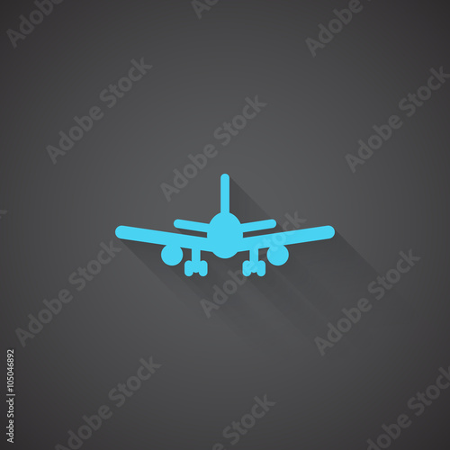 Flat Airplane web app icon on dark background