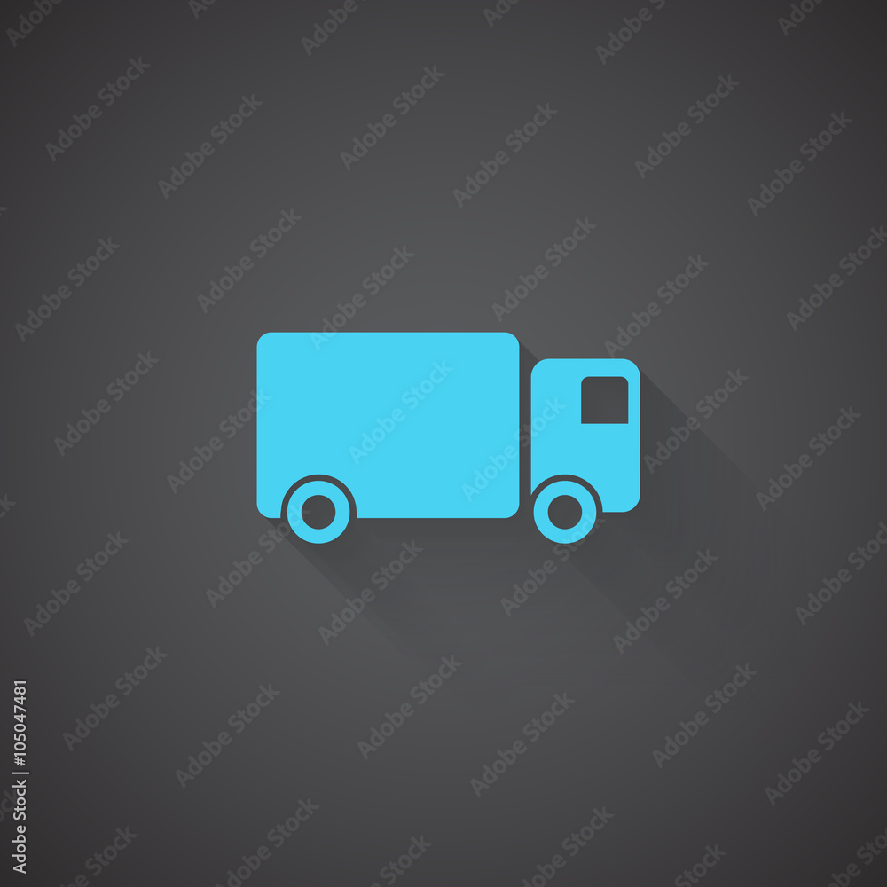 Flat Delivery Truck web app icon on dark background Flat Delivery Truck web app icon on dark background