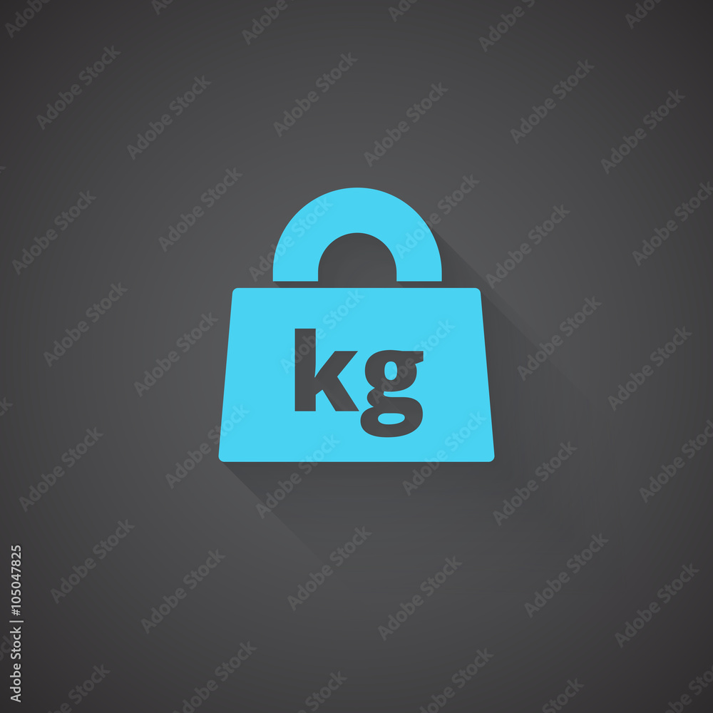 Flat Weight Kilograms web app icon on dark background Flat Weight Kilograms web app icon on dark background