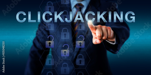 Business Executive Touching CLICKJACKING
