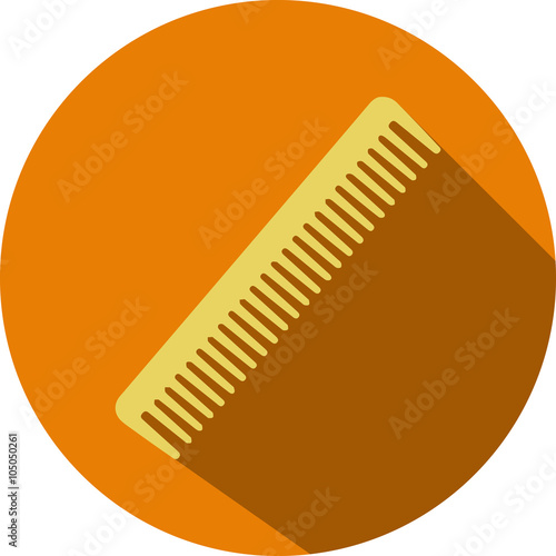 Flat Icon Hair Brush Orange