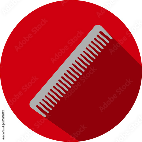 Flat Icon Hair Brush Red