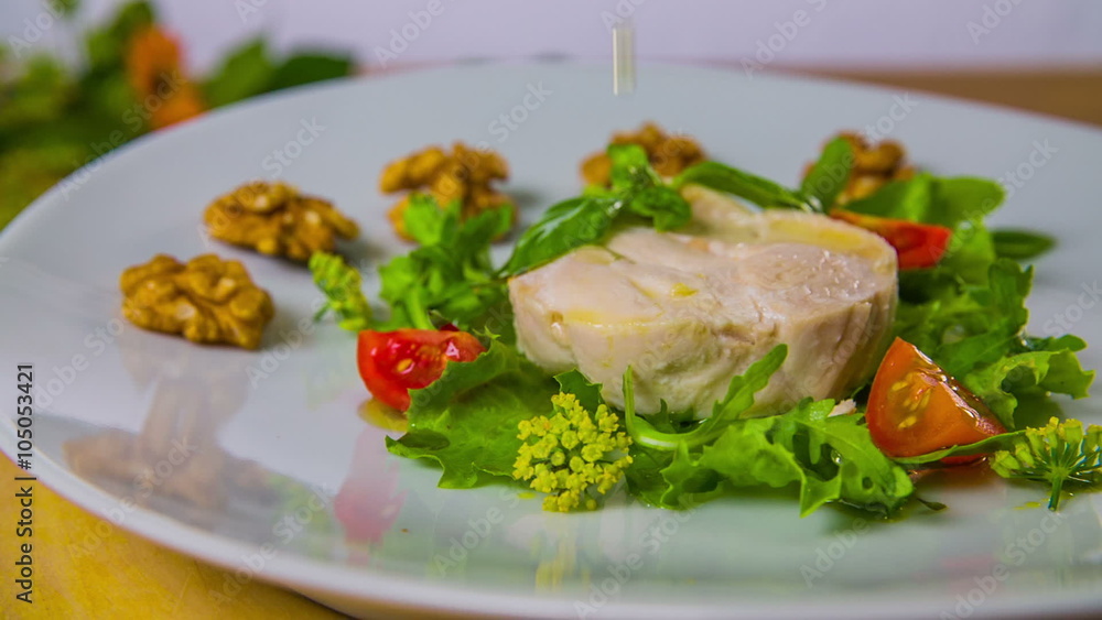 Chicken salad with tomato and virgin olive oil Chicken salad with tomato and virgin olive oil
