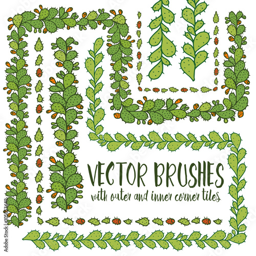 Set of hand drawn vector pattern brushes